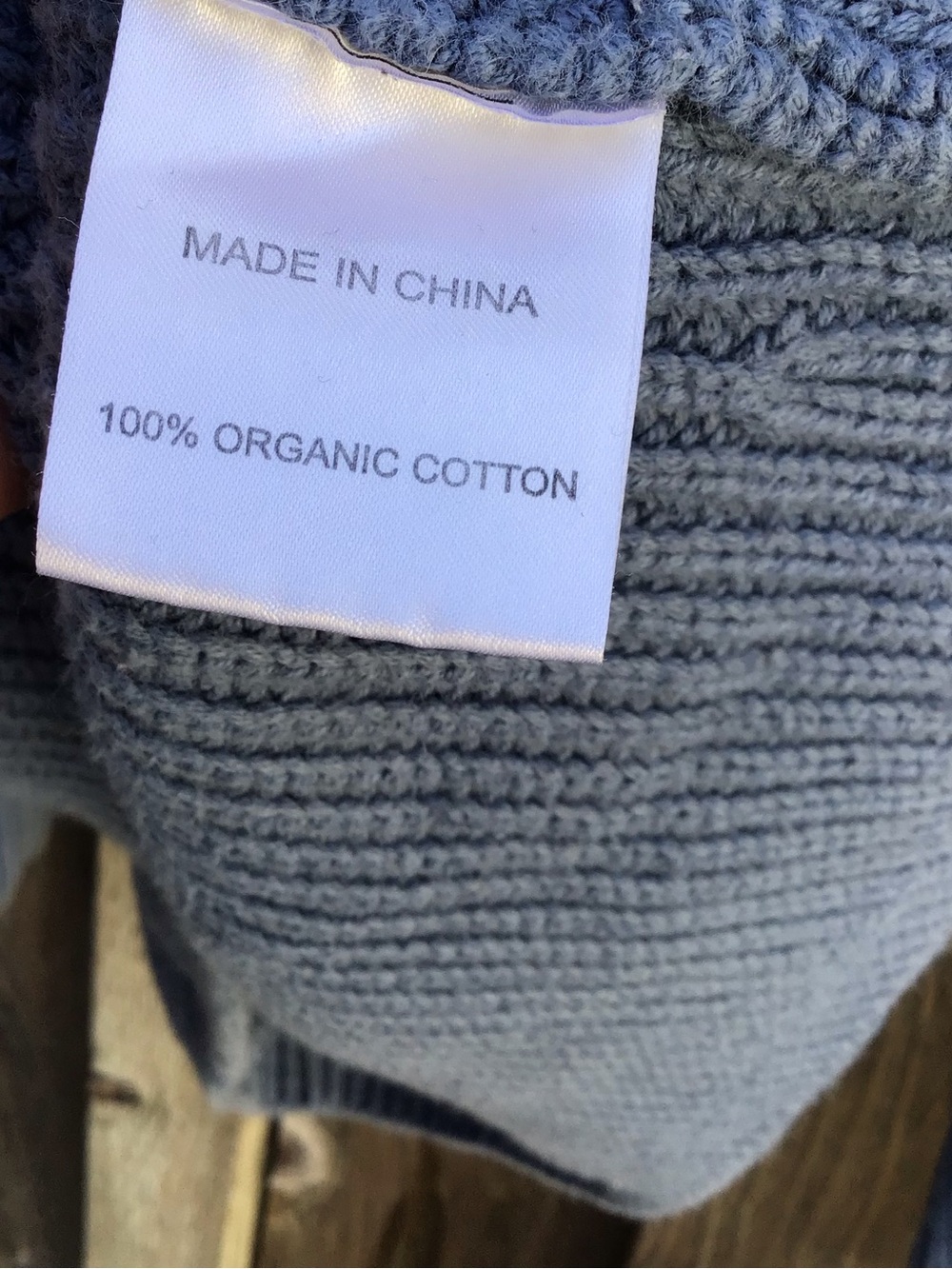 Quince Organic Cotton Fisherman Crew Sweater Blue Womens Large Knit - Picture 4 of 6